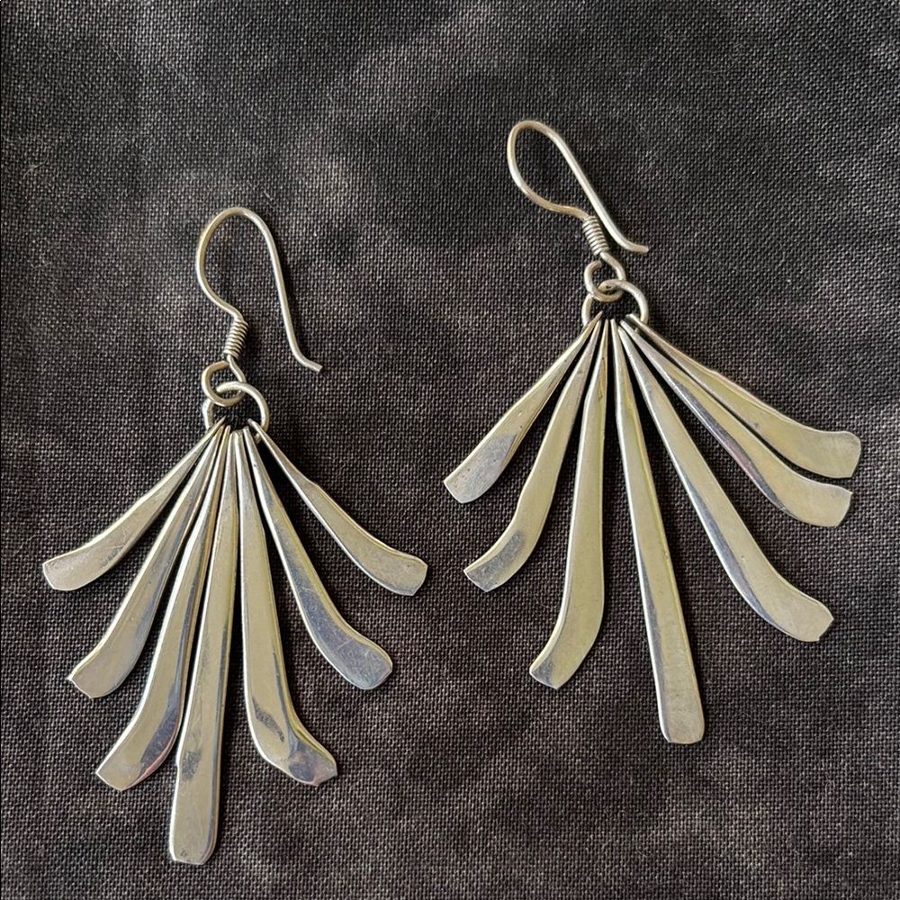 Funky Silver Dangle Earrings